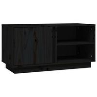 mueble tv  mueble de salon  armario tv madera maciza de pino negro 80x35x405 cm