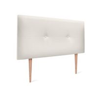 cabecero de polipiel con botones 105x105cm con patas camas 105 - blanco hueso