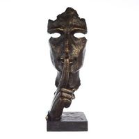 casablanca by gilde escultura figura decorativa silencio color bronce gris h 39 cm