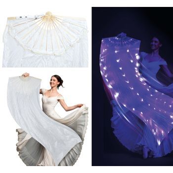 Abanicos De Plumas Y Abanicos De Mano Para Adultos De Disfraz Elegantes Y Llamativos Para Baile Y - Blanco