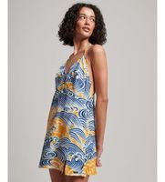 superdry para mujer w8011400a minivestido lencero estampado multicolor m azul casual viscosa sin mangas  tirantes