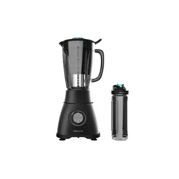 Cecotec Batidora de Vaso Power Black Titanium 2500MAX Go. 2500W Máxima Potencia, 6 Hojas con Recubrimiento de Titanio Negro