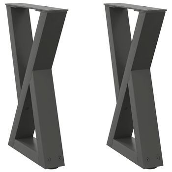 Patas De Mesa，pierna De Mesa Centro 2 Uds Acero Antracita 38x(42-43,3) Cm