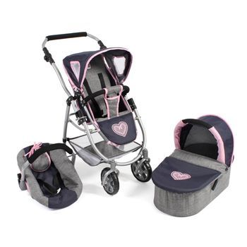 Cochecito Muñecas 3 In 1 Emotion All In Gris-navy