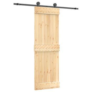 Puerta Corredera Natural Y Negro 70 X 210 Cm Vidaxl