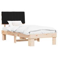 estructura de cama con cabecera tapizada negro 90 x 200 cm vidaxl