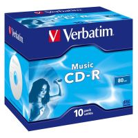 cd-r verbatim music 700mb 16x pack 10 unidades caja de joyas