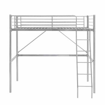 Litera Juvenil Pedro|estructura De Metal|colchón No Incluido / Opcional|varios Colores (plata - Sin Colchón)