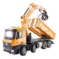 huina 1538 114 24g 26ch coche rc semi-aleacion grua de madera volquete 3-en-1 modelo de vehiculo rtr