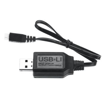 Cada Eachine P-51D Miss Helen / F4U CORSAIR VMF-217 avión RC de 500 mm Repuestos Cargador USB Cable para batería de liti