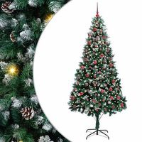 arbol de navidad artificial verde 210 cm pvc y acero y plastico vidaxl