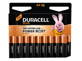 Pilas AA - Duracell Plus Power Boost LR6, Pack de 18, 1.5V