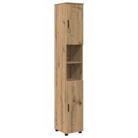 gabinete de bano con puerta roble artesanal 30 x 35 x 192 cm vidaxl
