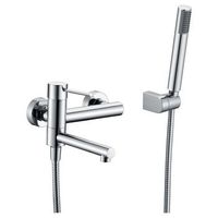 grifo para banera y ducha cromado cuerpo de laton y zama con manguera metalica