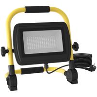 homcom foco led recargable con 4250 lumenes ip65 6500k resistente a la intemperie ajustable y portatil 255x16x255 cm amarillo