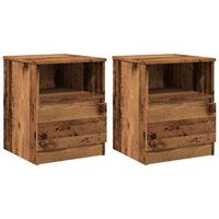 mesitas de noche 2 uds madera ingenieria envejecida 40x40x50 cm vidaxl
