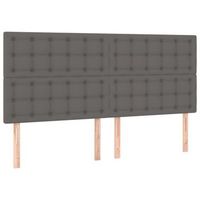 cabeceros 4 unidades de cuero sintetico gris 80x5x7888 cm