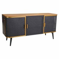 aparador de metal y madera 3 puertas 118x38x585