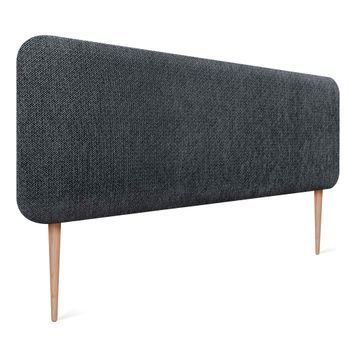 Dhome Cabecero Tapizado Liso Con Patas Redondeado Tejido Luxury Para Pared Acústicos Cabeceros Absorbentes Cabezal Cama Dormitorio (silver Ebony, 145cm)