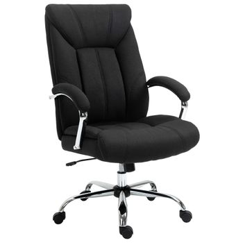 Vinsetto Sillón de oficina, silla de oficina ergonómica, altura ajustable, respaldo alto, función de balanceo, 65x78x118cm, negro   Aosom España