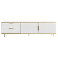 mueble para tv moderno - con 2 puertas y 2 cajones - patas de metal - blanco