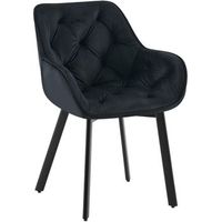silla de comedor antigo con funda de terciopelo negro 62x57x84 cm clp