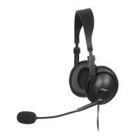 auriculares ibox w1mv con cable diadema para oficina y call center microfono boom negros