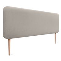 dhome cabecero tapizado en terciopelo liso con patas redondeado para pared acusticos cabeceros absorbentes cabezal cama dormitorio beige 150cm