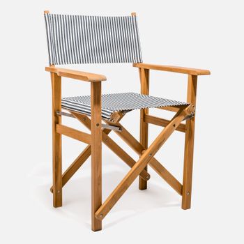 Business & Pleasure Table Height Directors Chair - Laurens Navy Stripe