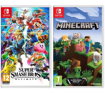 NINTENDO SWITCH Super Smash Bros. Ultimate & Minecraft Bundle