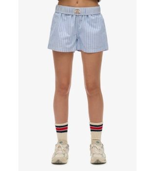 Superdry para mujer. W7110476A Shorts Stripe Elastic azul (XS), Casual, Algodón