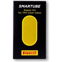 pirelli - kit reparacion camaras bicicleta smartube con 10 parches 5 grandes  5 pequenos y pegamento especial para uso en tubos sin camara resistente al calor ideal para mantenimiento ciclista