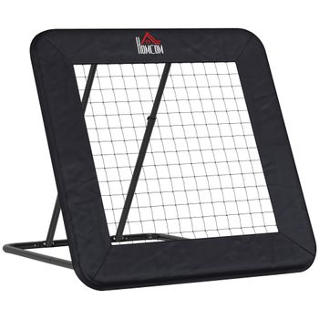 HOMCOM Red de Rebote Plegable con Ángulo Ajustable para Entrenamiento de Fútbol Béisbol y Más 128x118x108-120 cm Negro   Aosom España