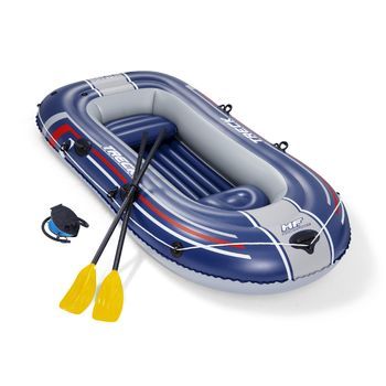 Barca Hinchable Para 2 Adultos Y 1 Niño Bestway Hydro-force Treck X2 255x127x36 Cm Con 2 Remos Y Bomba De Pie Incluida