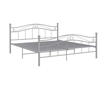 Estructura de cama de metal gris 160x200 cm