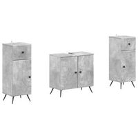 juego de gabinete de bano de 2 piezas breda gris hormigon vidaxl