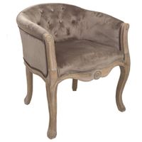 butaca de madera tapizada gris 61x61x71h cm