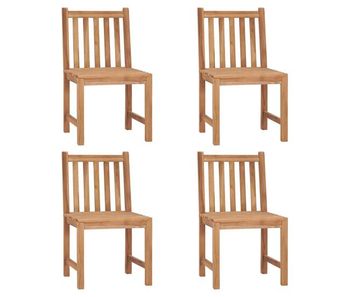 Vidaxl sillas de jardín 4 unidades madera maciza de teca
