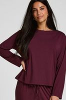 hunkemoller camiseta pijama manga larga jersey morado