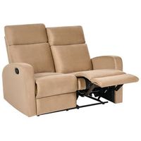 sofa reclinable manual moderno de terciopelo 2 plazas marron claro verdal
