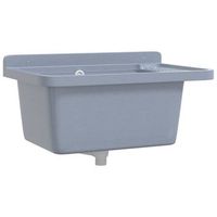 fregadero lavabo de pared resina gris 60x40x28 cm