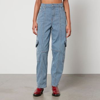 Ganni Striped Denim Cargo Trousers - W29
