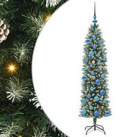 arbol navideno artificial delgado con 150 led verde y 150 cm