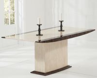 assisi 180cm cream pedestal marble dining table