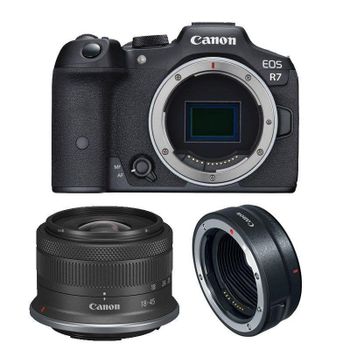 Cámara Mirrorless Canon EOS R7 32.5MP 4K 18-45mm WiFi Bluetooth