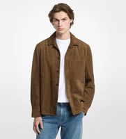 michael kors para hombre cf680bi4r4 chaqueta de gamuza marron s casual ante
