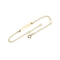 pulsera grabable 14 quilates oro con corazon