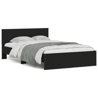 estructura de cama con cabecero negro 135x190 cm vidaxl