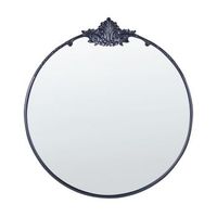 espejo decorativo de pared redondo estilo glamour colgante decoracion r 67 cm negro sommant