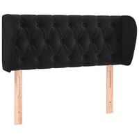 cabecero accesorio para dormir mueble dormitorio acolchado con borde lateral 93 x 23 x 7888 cm tela terciopelo negro tdl0204376
